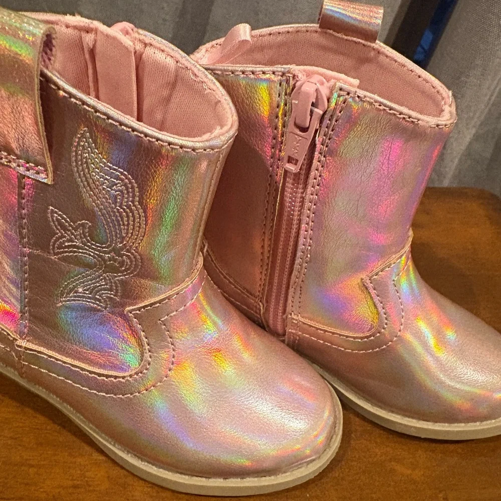 💕🤠Old Navy Pink Metallic Cowboy Boots🤠💕